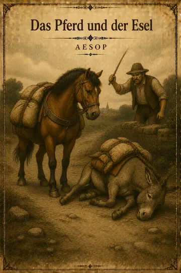 Das Pferd und der Esel von Aesop – Litarchive.DE Buchumschlag von Das Pferd und der Esel von Aesop