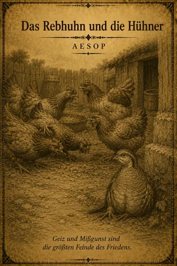 Buchumschlag von Das Rebhuhn und die Hühner von Aesop