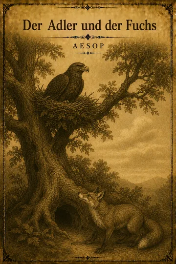 Der Adler und der Fuchs von Aesop – Litarchive.DE Buchumschlag von Der Adler und der Fuchs von Aesop