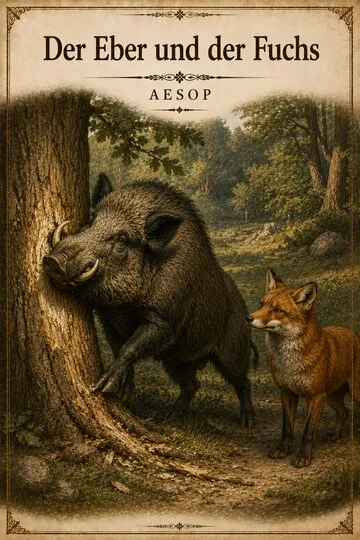 Der Eber und der Fuchs von Aesop