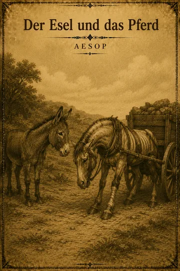Der Esel und das Pferd von Aesop – Litarchive.DE Buchumschlag von Der Esel und das Pferd von Aesop