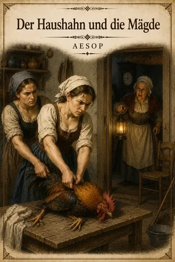 Der Haushahn und die Mägde von Aesop
