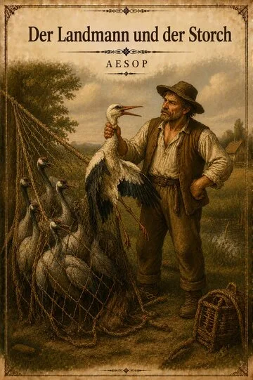 Der Landmann und der Storch von Aesop