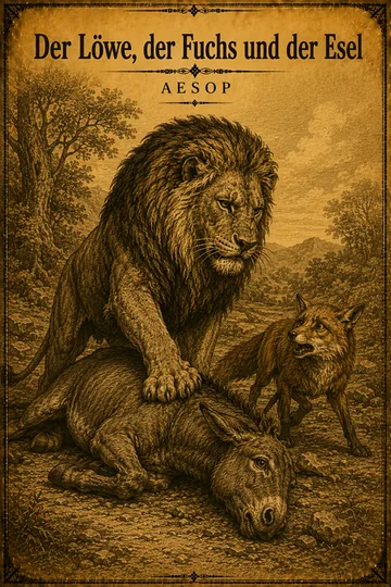 Der Löwe, der Fuchs und der Esel von Aesop – Litarchive.DE Buchumschlag von Der Löwe, der Fuchs und der Esel von Aesop