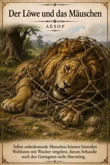 Der Löwe und das Mäuschen von Aesop