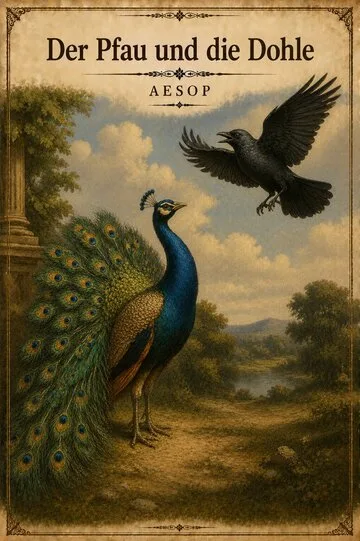 Der Pfau und die Dohle von Aesop