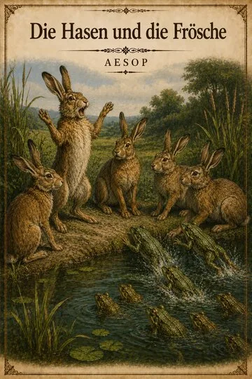 Die Hasen und die Frösche von Aesop