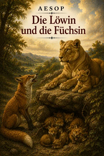 Die Löwin und die Füchsin von Aesop