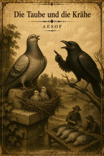Buchumschlag von Die Taube und die Krähe von Aesop
