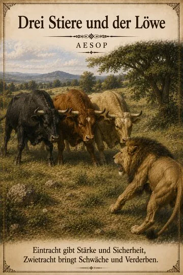 Drei Stiere und der Löwe von Aesop