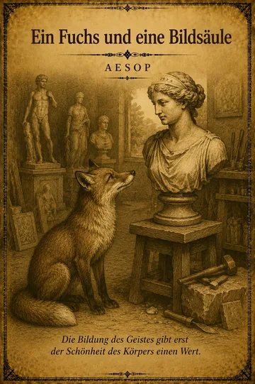 Ein Fuchs und eine Bildsäule von Aesop – Litarchive.DE Buchumschlag von Ein Fuchs und eine Bildsäule von Aesop